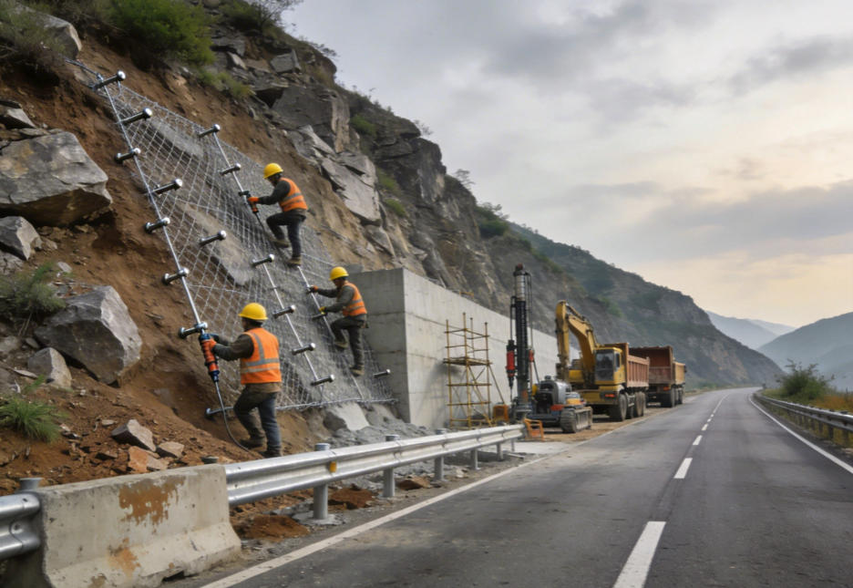 南山公路道路护坡